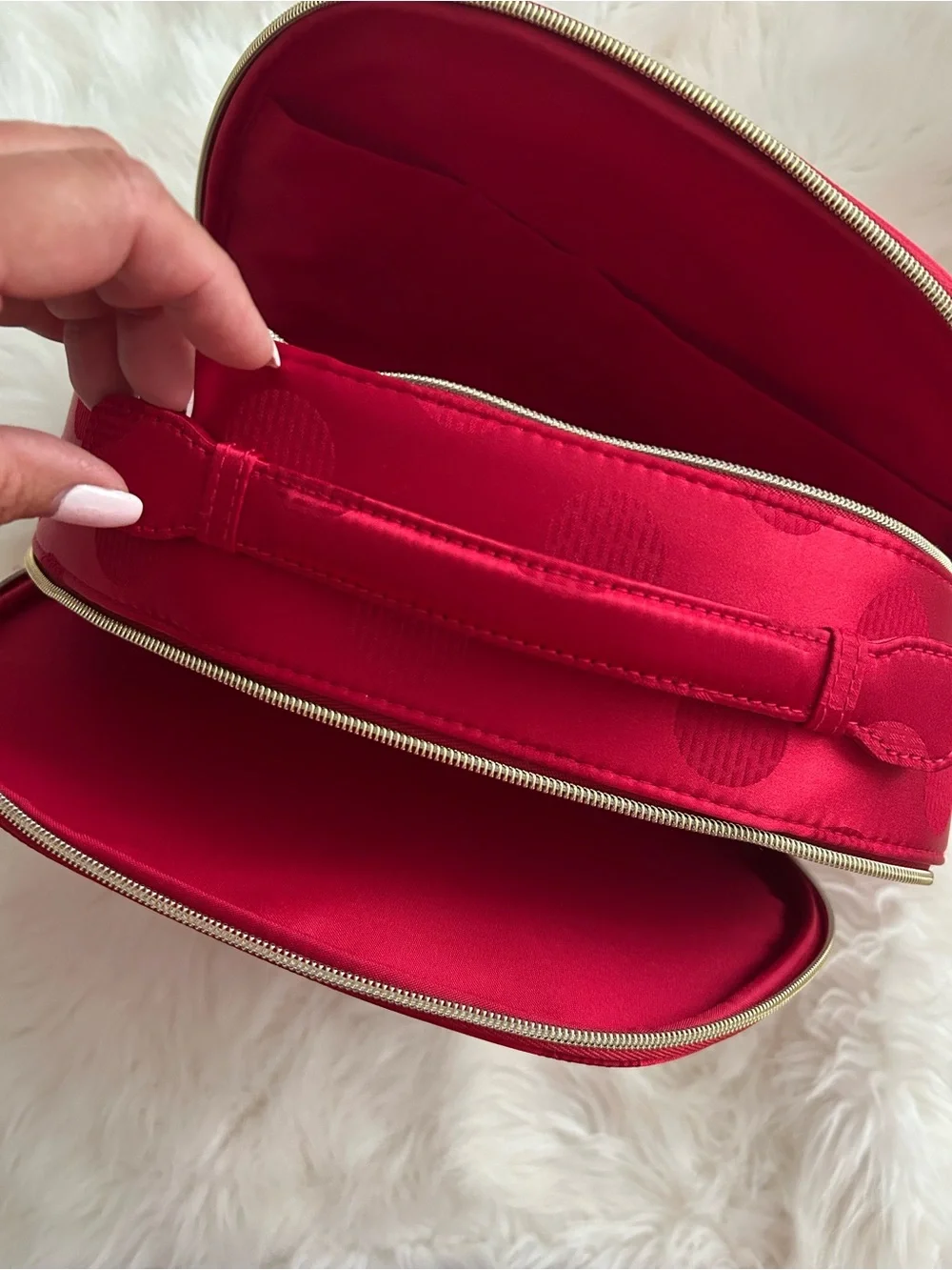 Estée Lauder Limited Edition Red Polka Dot Train Case Cosmetic Bag